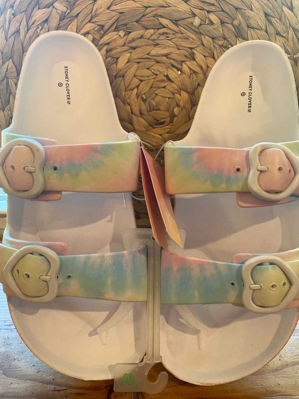 Stoney Clover Lane & Target  Pastel Tie-Dye Double Buckle Slide Sandals